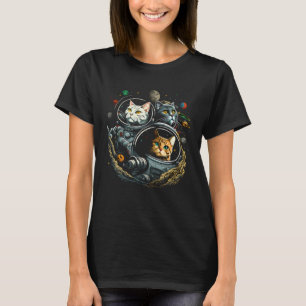 宇宙キャット子猫宇宙飛行士の動物銀河系キャット Tシャツ