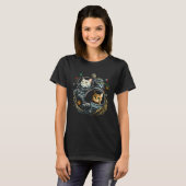 宇宙キャット子猫宇宙飛行士の動物銀河系キャット Tシャツ (正面フル)