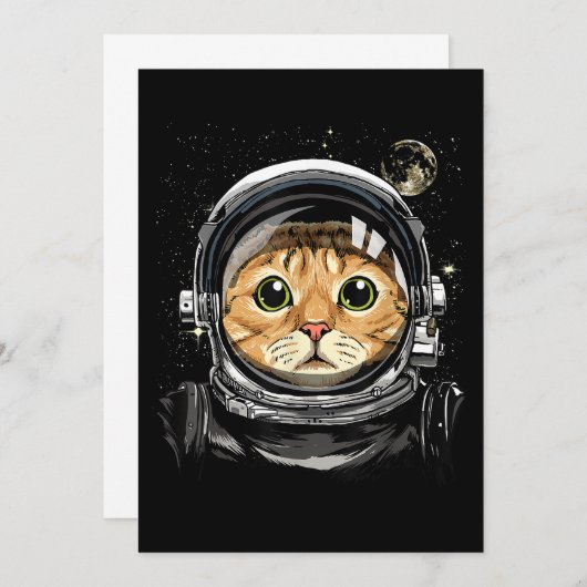 宇宙キャット子猫宇宙飛行士動物顔銀河系 セーブザデート (正面/裏面)