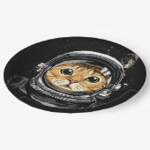 宇宙キャット子猫宇宙飛行士動物顔銀河系 ペーパープレート (アングル)