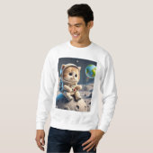 宇宙キャット🚀🐱 | ムーンエクスプローラー スウェットシャツ (正面フル)