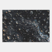 宇宙キャンバス上の銀河の宝石の液滴 ラッピングペーパーシート (正面3)