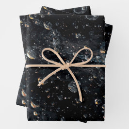 宇宙キャンバス上の銀河の宝石の液滴 ラッピングペーパーシート