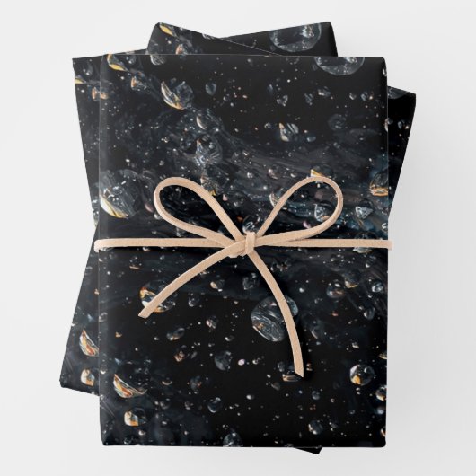 宇宙キャンバス上の銀河の宝石の液滴 ラッピングペーパーシート (インサイチュ)