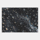 宇宙キャンバス上の銀河の宝石の液滴 ラッピングペーパーシート (正面)