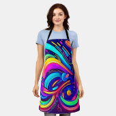 宇宙キャンバス：色の宇宙 エプロン (着用した状態)
