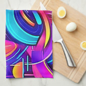 宇宙キャンバス:色の宇宙 キッチンタオル (四つ折り)