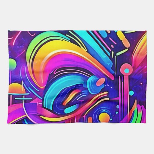 宇宙キャンバス:色の宇宙 キッチンタオル (横)