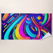 宇宙キャンバス：色の宇宙 ビーチタオル (正面)