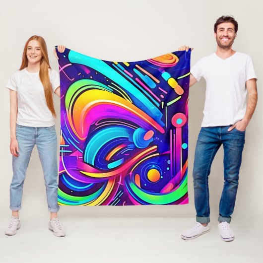 宇宙キャンバス:色の宇宙 フリースブランケット (インサイチュ)