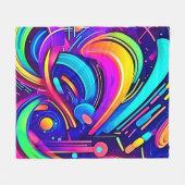 宇宙キャンバス:色の宇宙 フリースブランケット (正面(横))