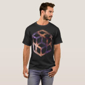 宇宙キューブグリッドアストロジオメトリ Tシャツ (正面フル)
