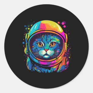 宇宙ギフト猫ママ猫パパメンズキッズアストローナ ラウンドシール