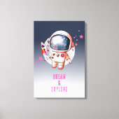 宇宙ギャラクシー月宇宙飛行士 キャンバスプリント (正面)