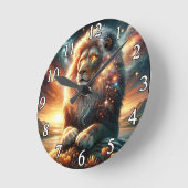 宇宙ギャラクシー空間獅子座レオ強度占星術 ラウンド壁時計 (傾斜)