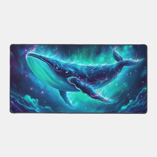 宇宙クジラ、目を引くネオン動物 デスクマット (正面)
