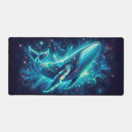 宇宙クジラ、目を引くネオン動物 デスクマット (正面)