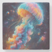 宇宙クラゲ作品 ストーンコースター (正面)