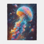 宇宙クラゲ作品 フリースブランケット (正面)