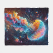 宇宙クラゲ作品 フリースブランケット (正面(横))