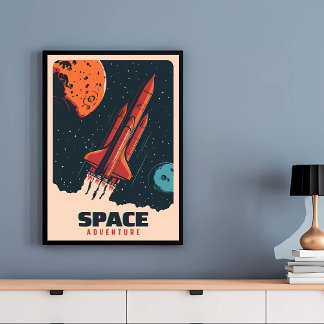 宇宙クラシックアドベンチャーヴィンテージ ポスター