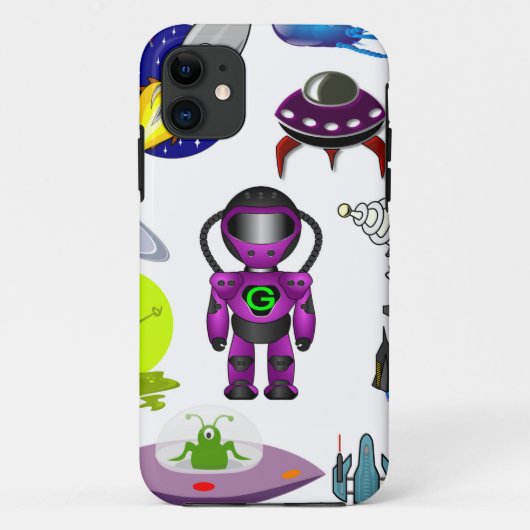 宇宙クリップアートエイリアン宇宙工芸 Case-Mate iPhoneケース (裏面)