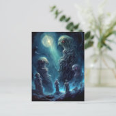 宇宙クリーチャーのホラーアートハガキ ポストカード (スタンド正面)