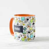 宇宙クールテーマ – 宇宙飛行士&ロケット船 マグカップ (正面左)