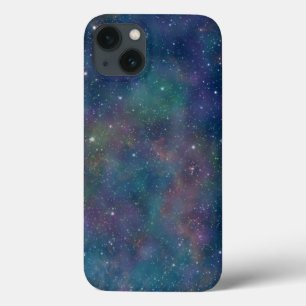 宇宙クール銀河系星の水色パターン iPhone 13ケース