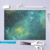 宇宙グリーンイエローウォーターカラースターネブラユニバース 薄葉紙 (クラフト)