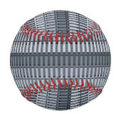 宇宙グレーコンテンポラリーストライプパターン 野球ボール (裏面)