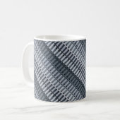 宇宙グレーコンテンポラリー抽象芸術ストライプパターン コーヒーマグカップ (正面左)