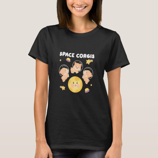宇宙コギスペンブロークウェルシュコーギー Tシャツ (正面)