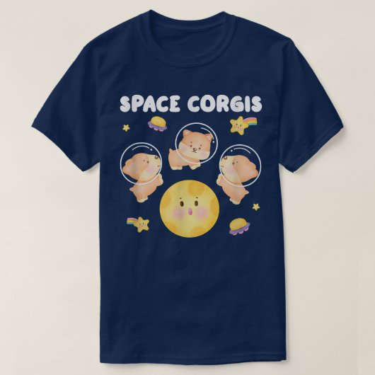 宇宙コギスペンブロークウェルシュコーギー Tシャツ (デザイン正面)