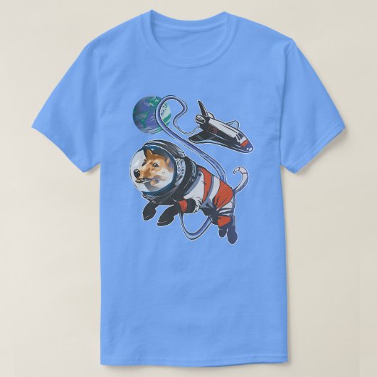 宇宙コルギアストロ犬のオーナー子犬の宇宙飛行士ペットド Tシャツ (デザイン正面)