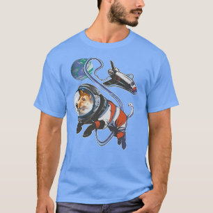 宇宙コルギアストロ犬のオーナー子犬の宇宙飛行士ペットド Tシャツ