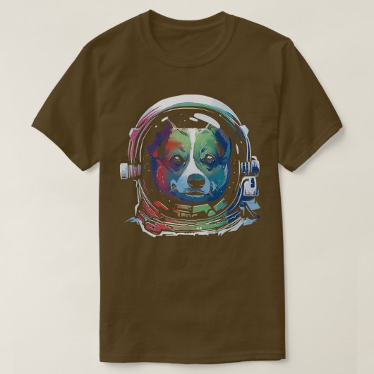 宇宙コージー宇宙飛行士ドッグ恋人コージオーナーコーギおもしろい Tシャツ (デザイン正面)