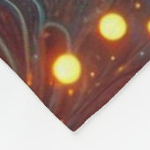 宇宙サイケデリック林に生息するフクロウ フリースブランケット (角)