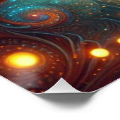 宇宙サイケデリック林に生息するフクロウ ポスター (コーナー)