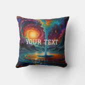 宇宙サイケデリック渦 – 素晴らし抽象芸術 クッション (裏面)