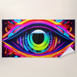 宇宙サイケデリック芸術の目 ビーチタオル