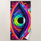 宇宙サイケデリック芸術の目 ビーチタオル (正面)