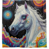 宇宙サイケデリック馬:超現実的な旅 シャワーカーテン (正面)