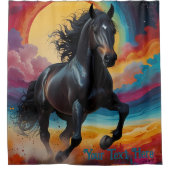 宇宙サイケデリック馬:超現実的な旅 シャワーカーテン (正面)