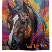 宇宙サイケデリック馬：超現実的な旅 シャワーカーテン (正面)