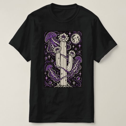 宇宙サボテンクラゲ Tシャツ (デザイン正面)