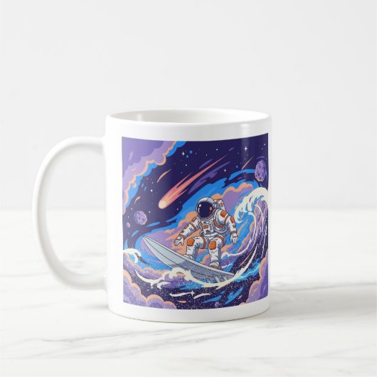 宇宙サーフィン コーヒーマグカップ (左)