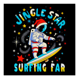 宇宙サーフウィズサンタインコズミックアドベンチャーデザイン ポスター