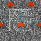 宇宙シティサンレッド ファブリック (タイル)