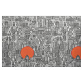 宇宙シティサンレッド ファブリック (ファットクウォーター)